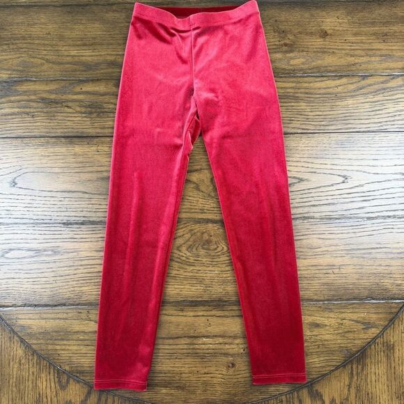 Janie and Jack Red Velvet Leggings - Picture 3 of 5
